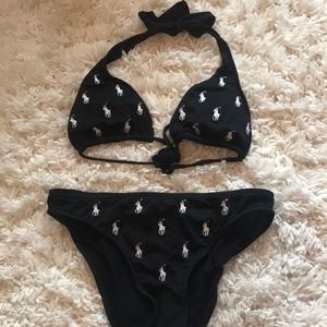 Black Ralph Lauren string tie bikini